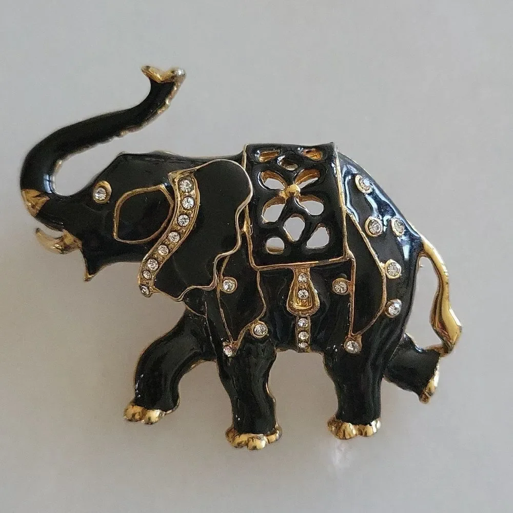 3 Elephant Pins Trunk Up Set of 3 Vintage Scatter Pins